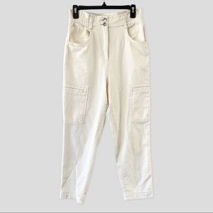H&M Ivory High Waist Cotton Pants US6